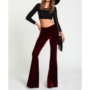 Forever 21 | Burgundy Velvet Flared Pants